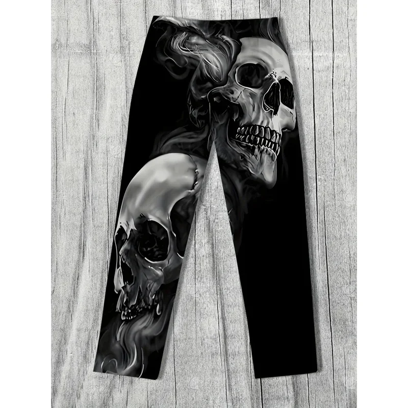 2026 hot-selling Trend Skull Print men's Trousers wide-leg Trousers Breathable quick-drying Casual Sports wide-leg Trousers