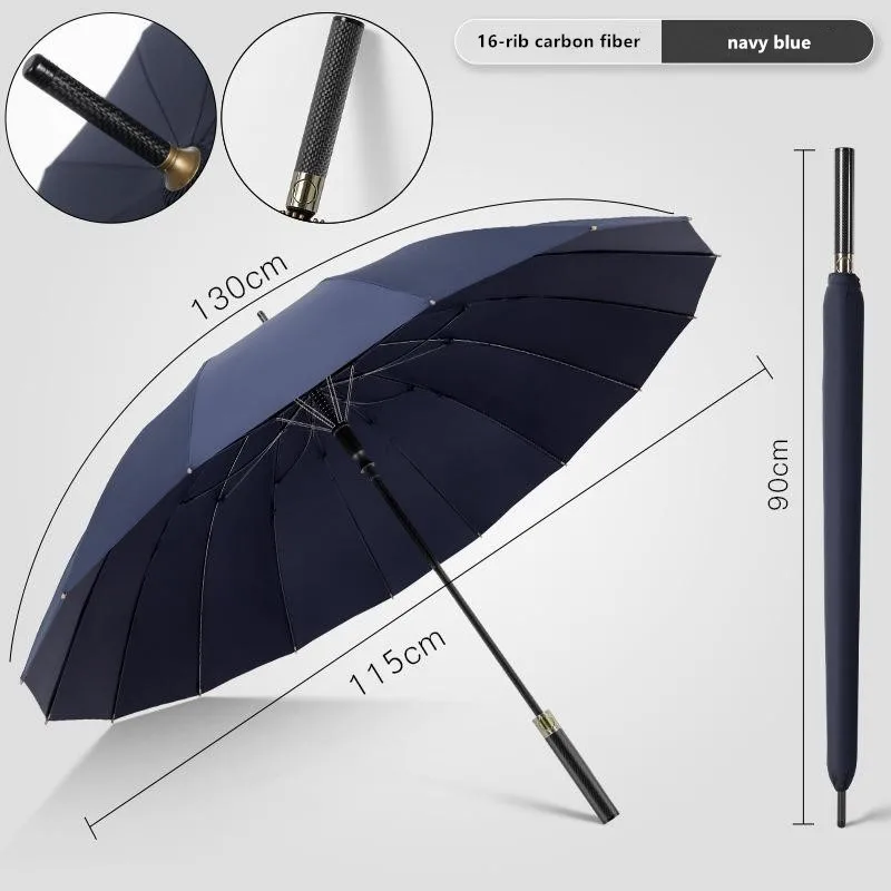 

High-end Carbon Fiber Long Handle Umbrella Automatic Enlarged Thickened Storm-resistant Business Advertising Golf Umbrella