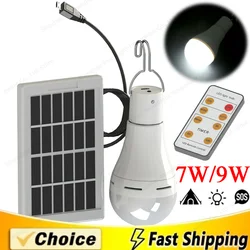 LED Solar Bulb Light Waterproof Outdoor 5Mode USB Charged Hanging Emergency Sunlight Powered Lamp Portable Powerful Indoor House