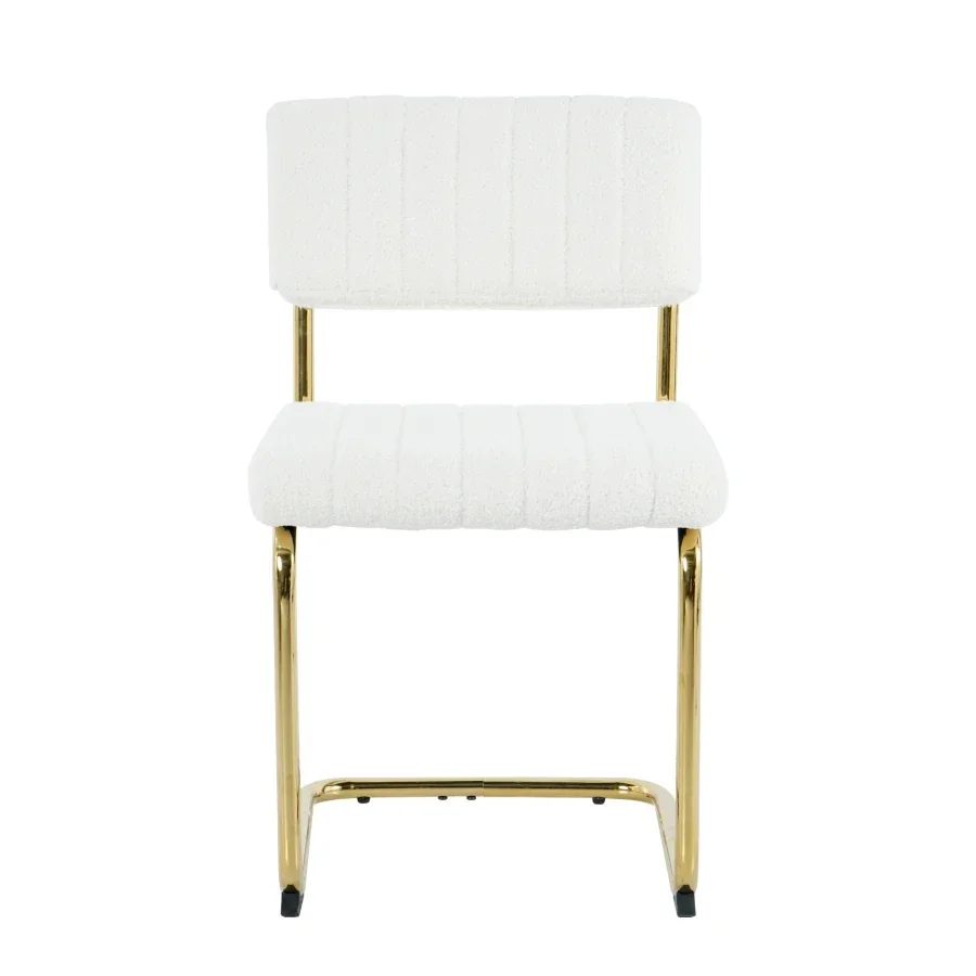 Modern simple light luxury dining White/black chair home bedroom stool back dressing chair gold metal legs(set of 4)