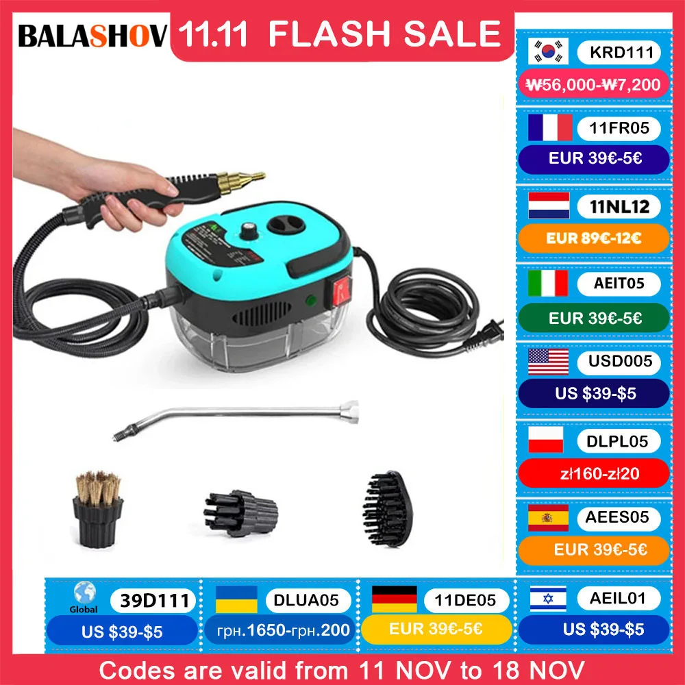 110V/220V High Pressure and Temperature Handhled Steam Cleaner Commercial Household Air Conditioner Kitchen Hood Car Jet Washer