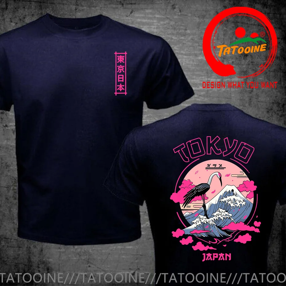 Novelty Japan Tokyo T Shirt Men Women Japanese Style Red-Crowned Crane T-Shirt Fans Tshirt Fashion Tops Tee Shirt Camiseta Shirt