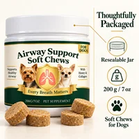 Dog Airway Support Soft Chews with Honey & Collagen 200g Pet Supplement for Healthy Breathing Daily Care for Small & Large Dogs 3