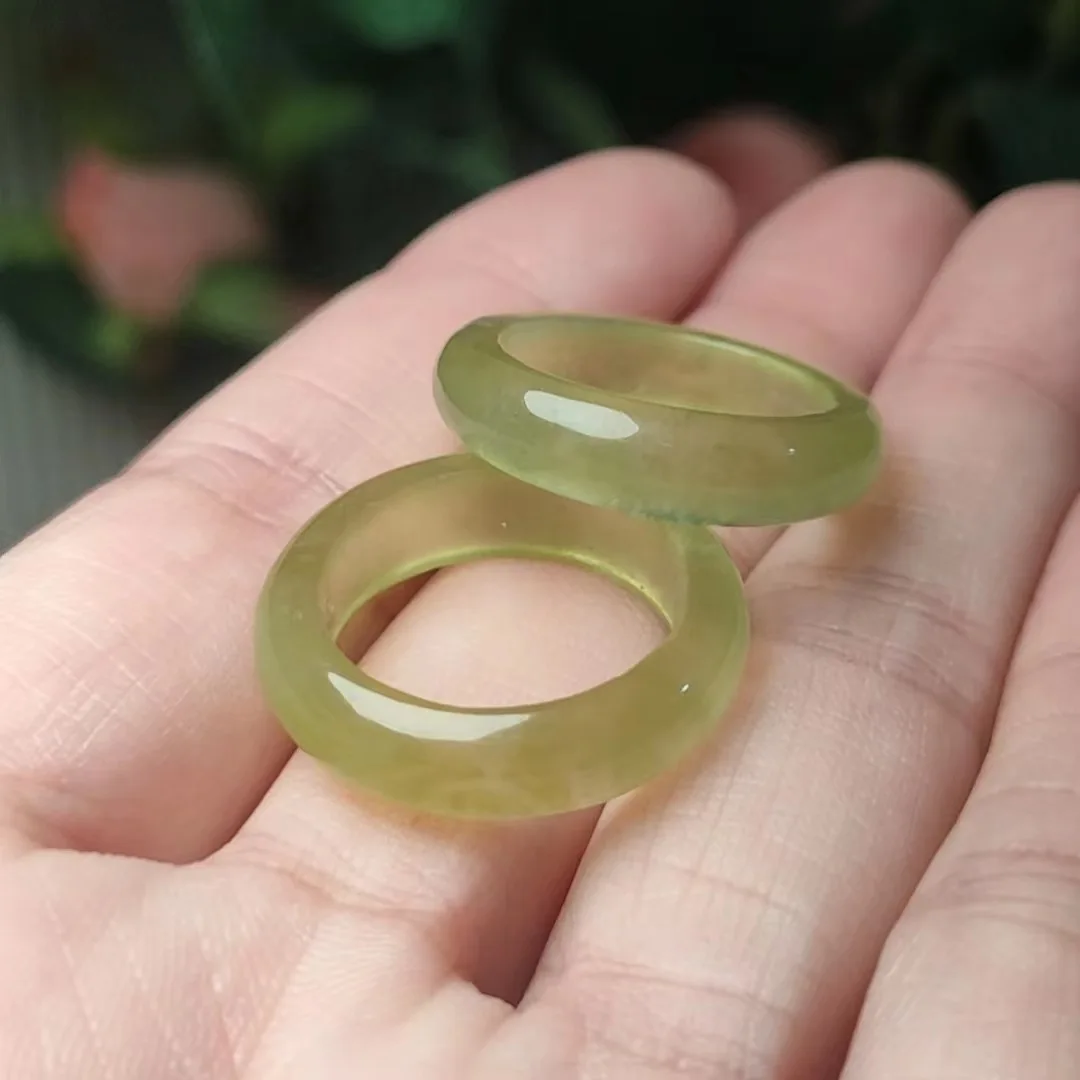 

Fashion Minority Gold Xiuyu Ring Natural Raw Ore Primary Color Ice Permeating Foam Jade Couple Jewelry Drop Shipping