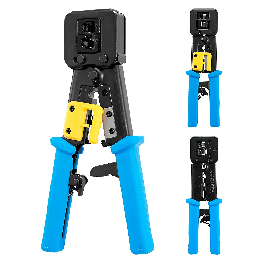 Pass Through RJ45 crimper hand network tools pliers RJ12 cat5 cat6 8p8c Cable Stripper pressing clamp tongs clip multi function