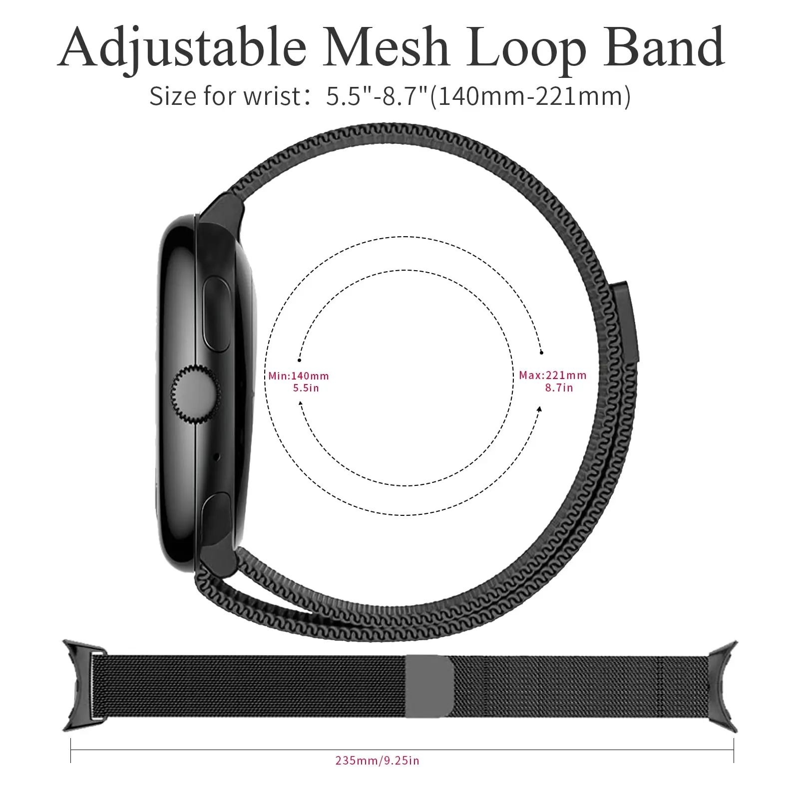 Milanese Loop Strap for Google Pixel Watch Band Pixel Watch Metal Links Band Active Bracelet Replacement Smartwatch Accessories image 4