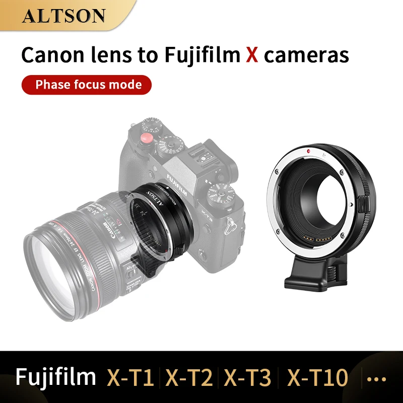 ALTSON EF-FX Anello adattatore per obiettivo fotocamera automatico per obiettivo EF EF-S a fotocamera FUJIFILM X Mount X T1 XT3 XT4 X Pro