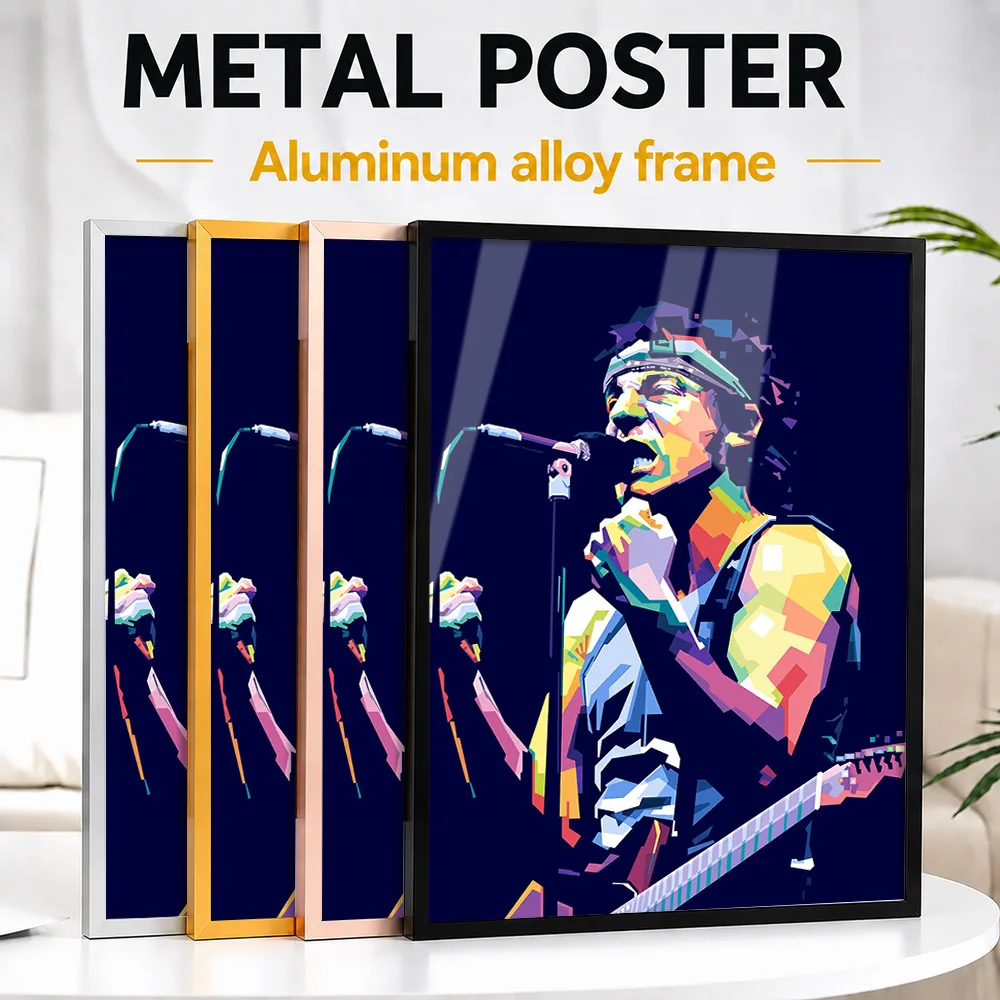 Bruce Springsteen Live Performance Framed Metal Print Customized Songwriter Legacy Wall Art Ideal For Singer Fans In Music Room