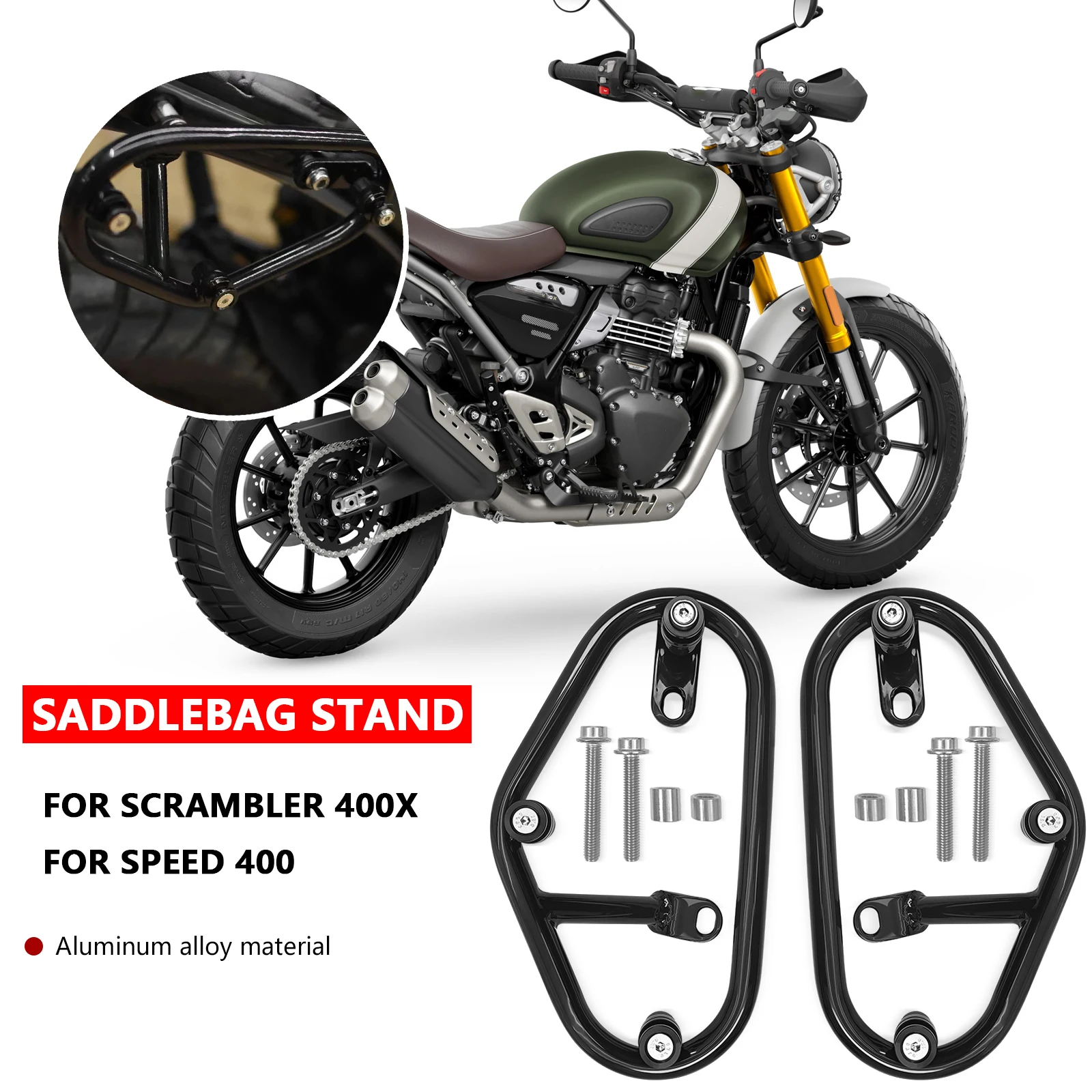 

For Scrambler400X Speed ​​400 Scrambler 400X Speed400 Motorcycle Saddle Bag Support Rack Side Luggage Rack Accessories