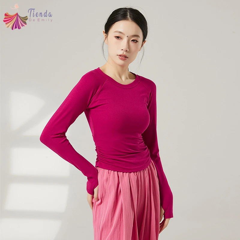 blusa-feminina-de-danca-moderna-com-gola-redonda-manga-longa-ou-curta-recorte-vazado-nas-costas-para-yoga-danca-latina-casual-e-pratica-de-palco