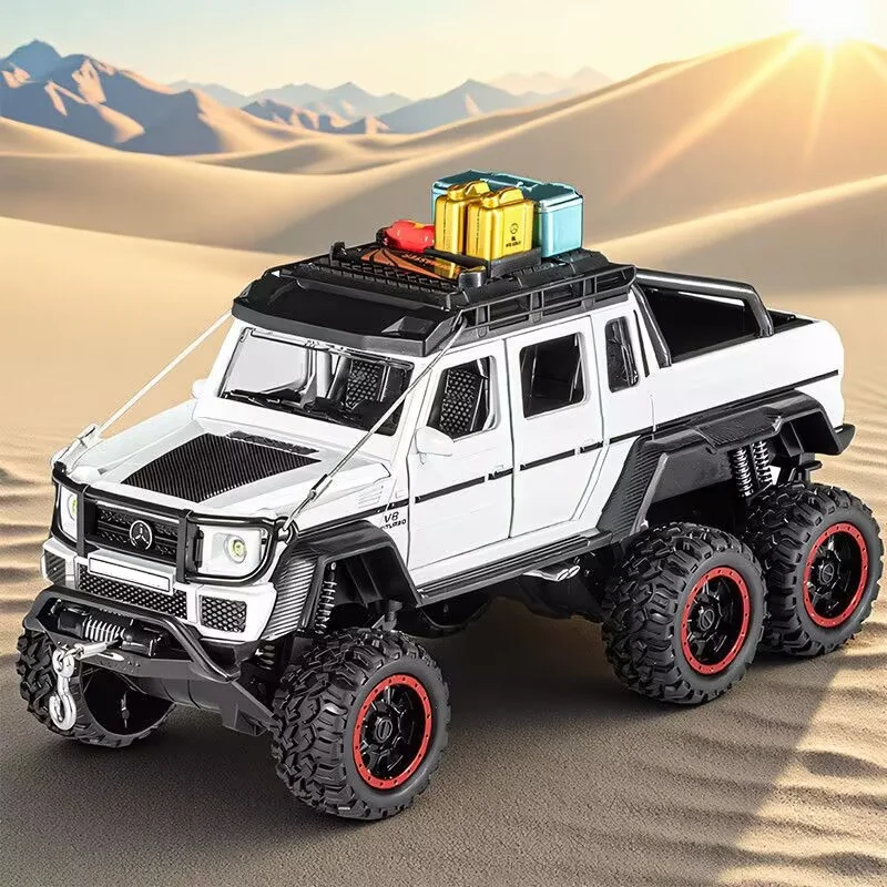 

Travel Version 1:24 G63 G65 6*6 Tyre Alloy Pickup Car Model Diecasts Metal Off-Road Vehicles Car Model Sound Light Kids Toy Gift