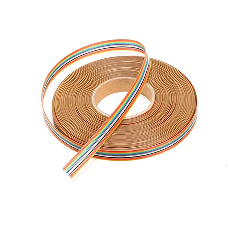 5Meter 10P/20P 2.54mm PITCH Color Flat Ribbon Cable Rainbow DuPont Wire for FC Dupont Connector