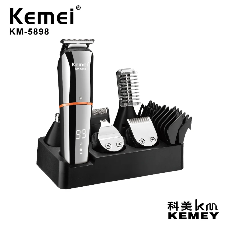 Kemei KM-5898 Wholesale 11 IN 1 Grooming Kit for Hair Salon mens washable and rechargeable hair trimmer