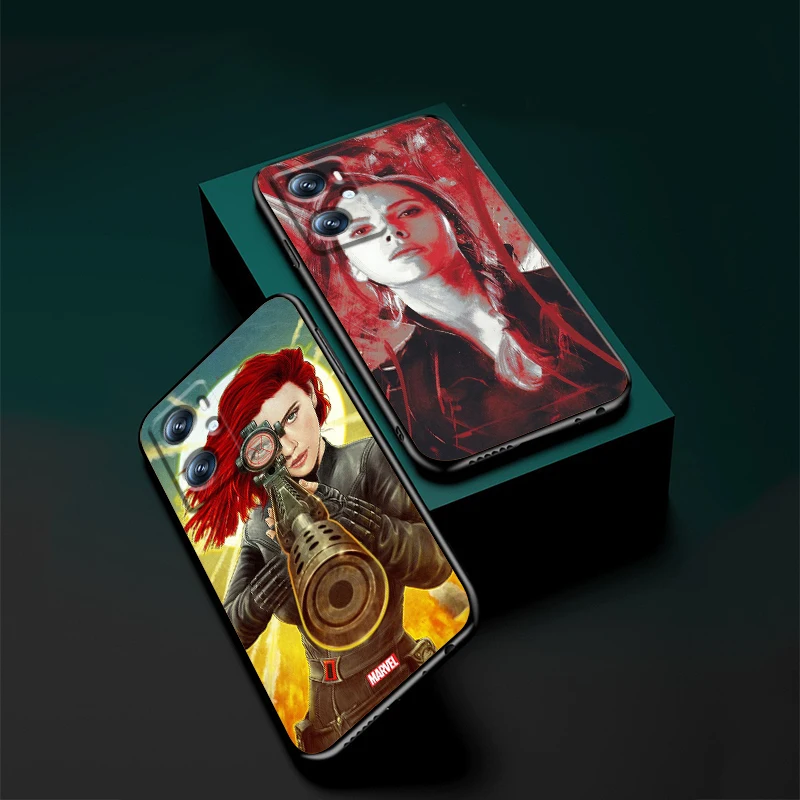 Scarlett Johansson Black Widow For OPPO Find X6 X5 X3 A54S A5 A94 A16 A53S A57 A74 A72 A98 A78 A96 A9 5G Black Funda Phone Case