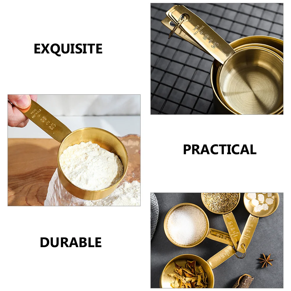 

4Pcs Stainless Steel Measuring Spoons Set Ergonomic Handle Coffee Beans Sugar Tea Leaves Measurement Kitchen Tool