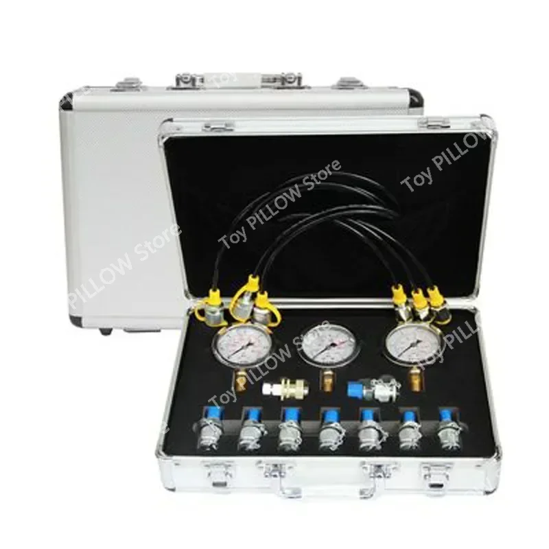 

1 Set Excavator Hydraulic Pressure Gauge Test Kit Professional Hydraulic Measuring Toolbox For Hydraulic Presses Machinery