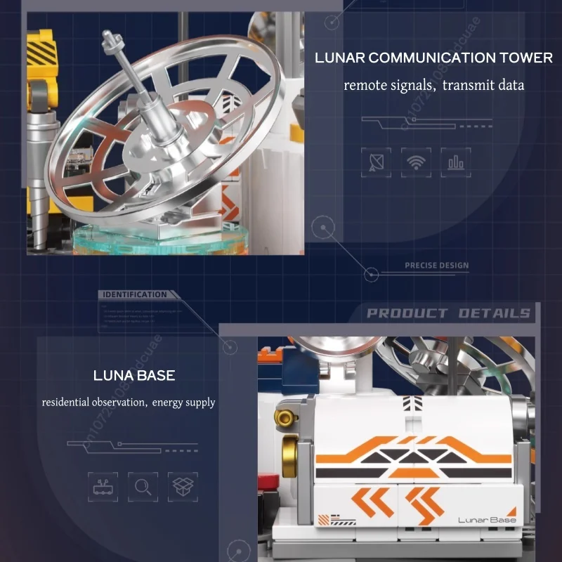 جاكي تجميع اللبنات الفجر الشمسية التحقيق سيارة صاروخ محطة الفضاء سلسلة نماذج لعبة تحصيل الحلي هدايا عيد الميلاد #4