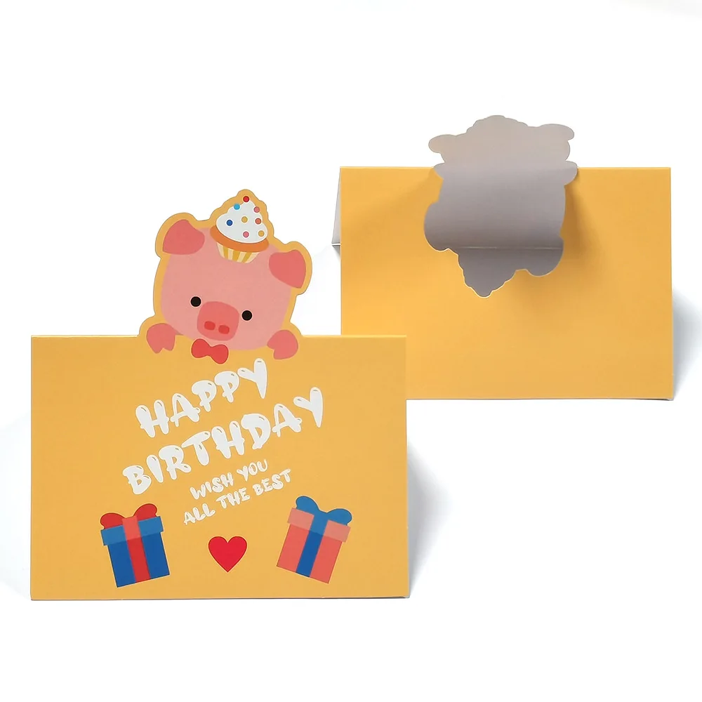 2pcs Happy Birthday Greeting Card Note Message Cards Bouquet Gifts Party Supplies Cartoon Greeting Cards for Kids Birthday