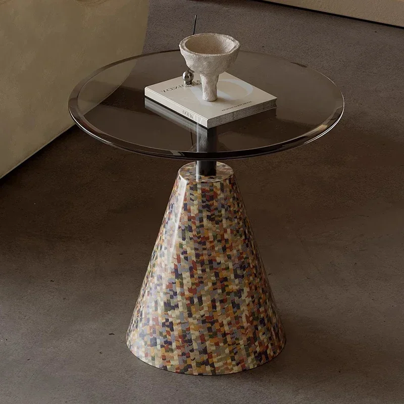 

Italian Design Coffee Sofa Tables Standby Glass Modern Nordic Sofa Tables Sedentary Bedside Home Furniture Tafel Met Sofa LLST