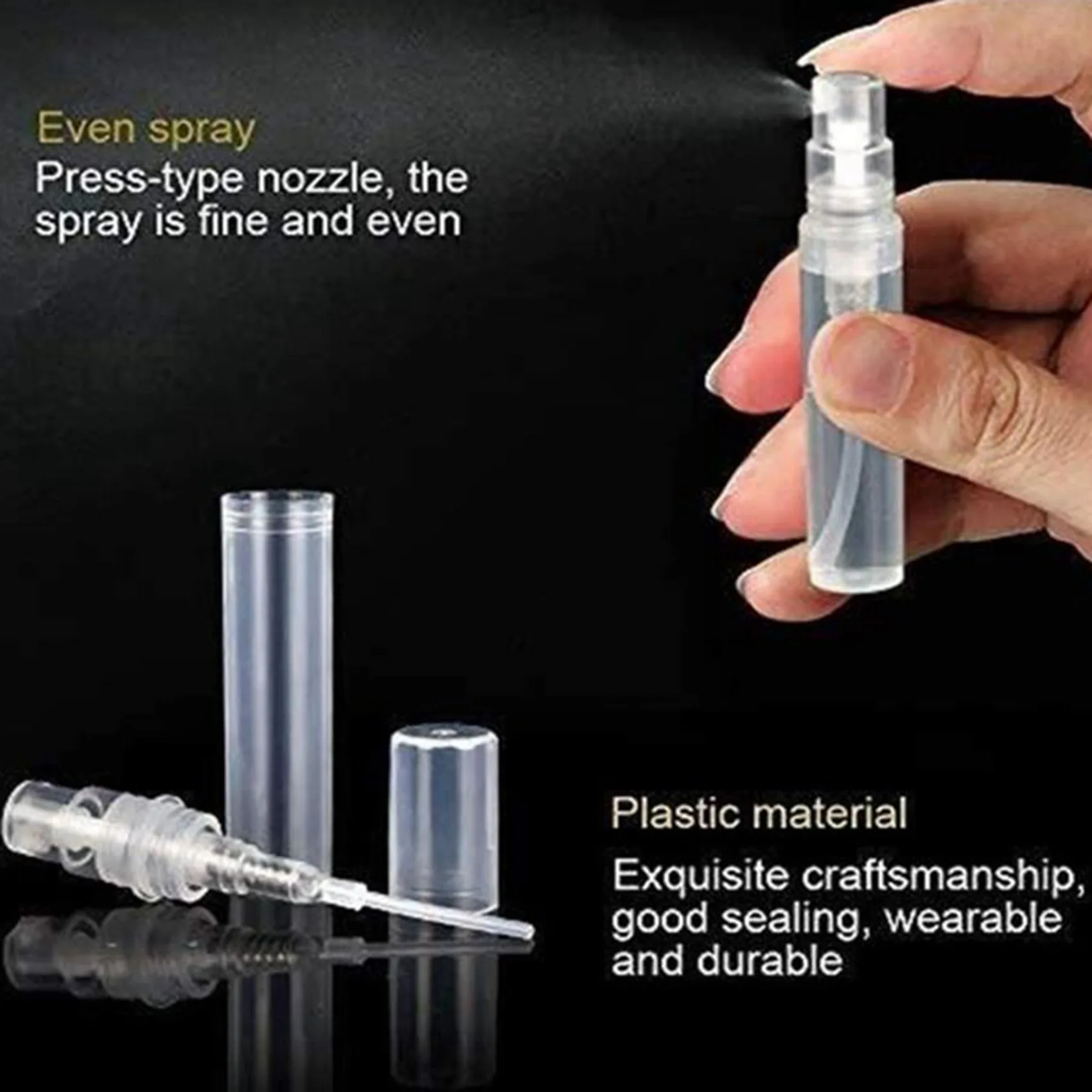 240Pcs Transparent Empty Spray Bottles 3Ml Plastic Mini Refillable Container Empty Cosmetic Containers-A70Z