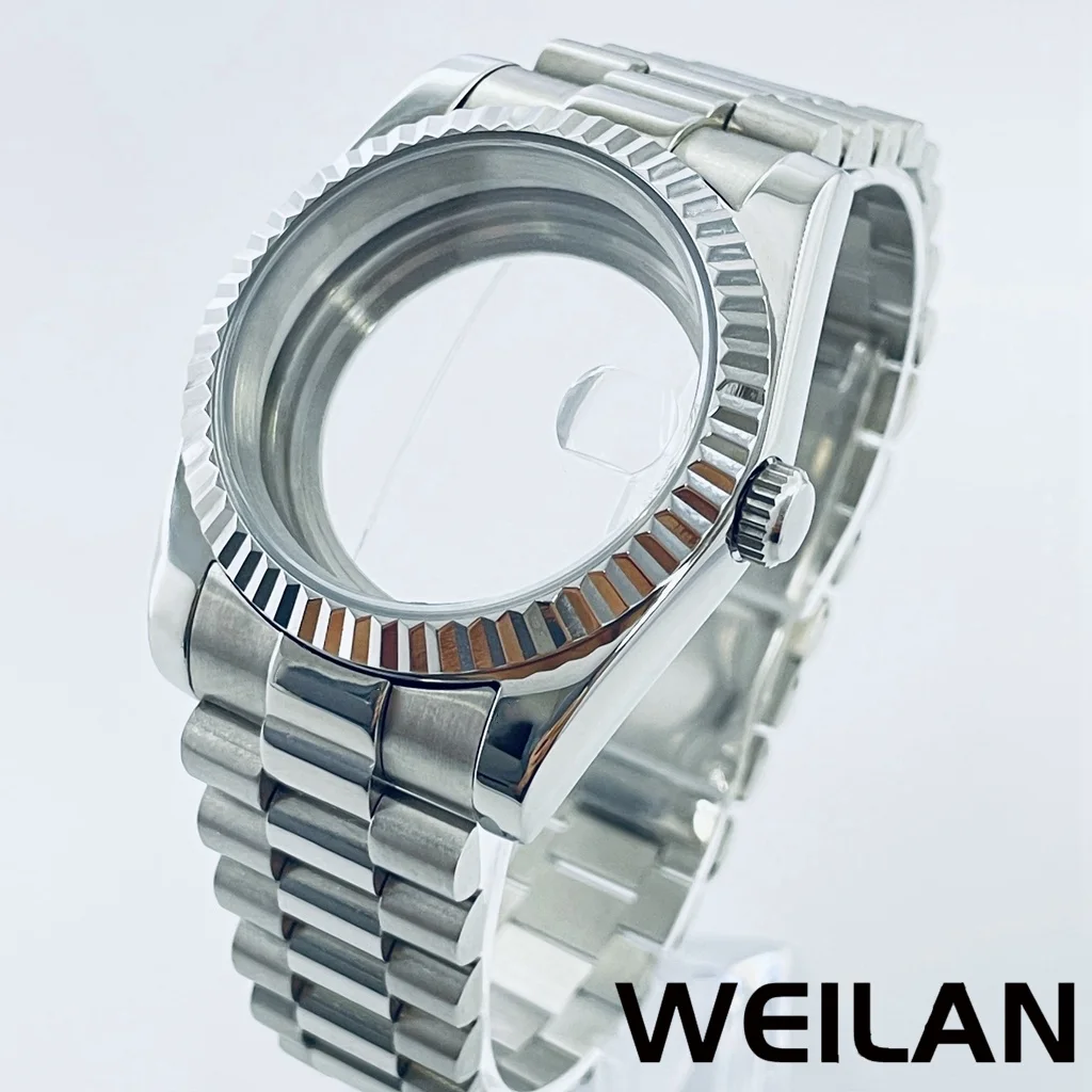 36mm 40mm Silvery NH34 NH35 NH36 NH38 NH39 NH70 NH72 ETA2824 PT5000 Watch Case Top Waterproof Sapphire Crysta