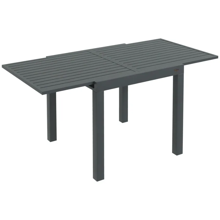 

Slate Extendable Dining Table: Adaptable Size for 46 Aluminum Perfect for Outdoor Family Meals Gray