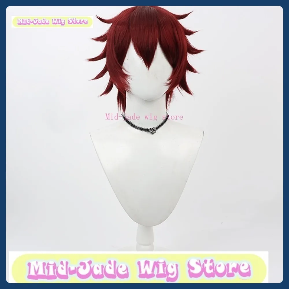 Mid-jade Wig Store Twisted Wonderland Gidel Cosplay Wig Anime Game Role-playing Synthetic Hair Halloween Party Costumes Props
