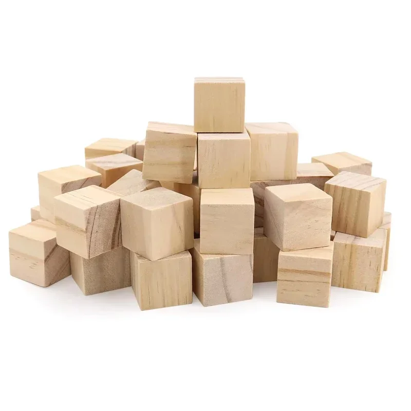 

24pcs 3.5cm Wood Cubes for Crafts, Unfinished Natural Wooden Square Block for Home Decor, Art Supplies, DIY Project, Craft