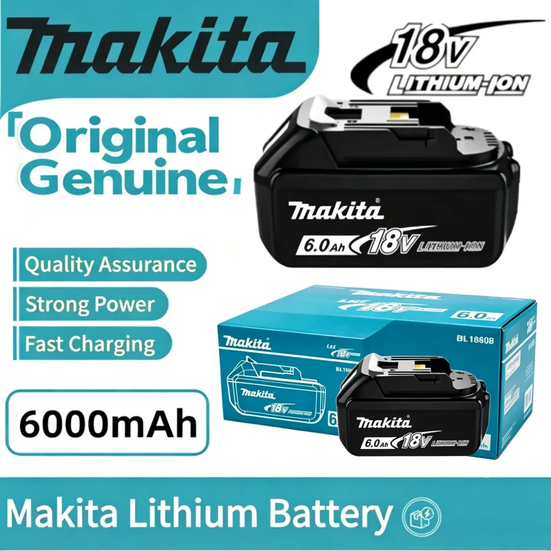 

Genuine Makita 18V LXT Lithium Battery 6.0Ah Replacement BL1860 BL1850 BL1860B for Makita Power Tools