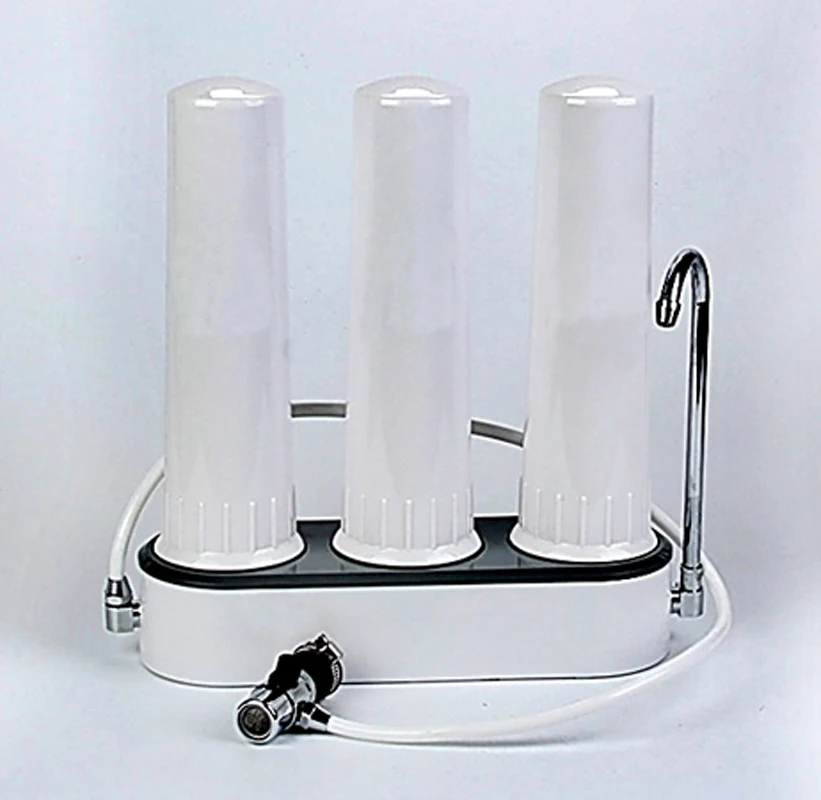 3 stages countertop water purifier/tap water filter/kitchen water solution/home drinking water treatment+univeral tap connector