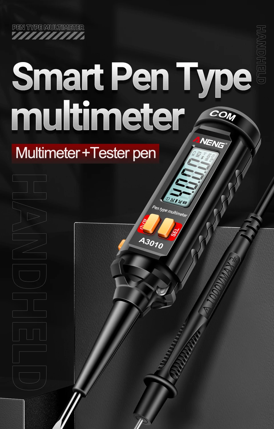 Digital-Multimeter-Tester-Stift ANENG M118A +A3010 Kit True RMS 6000/4000 Counts Auto-Ranging AC/DC Transistor-Spannungsprüfer Werkzeuge – Detail 15