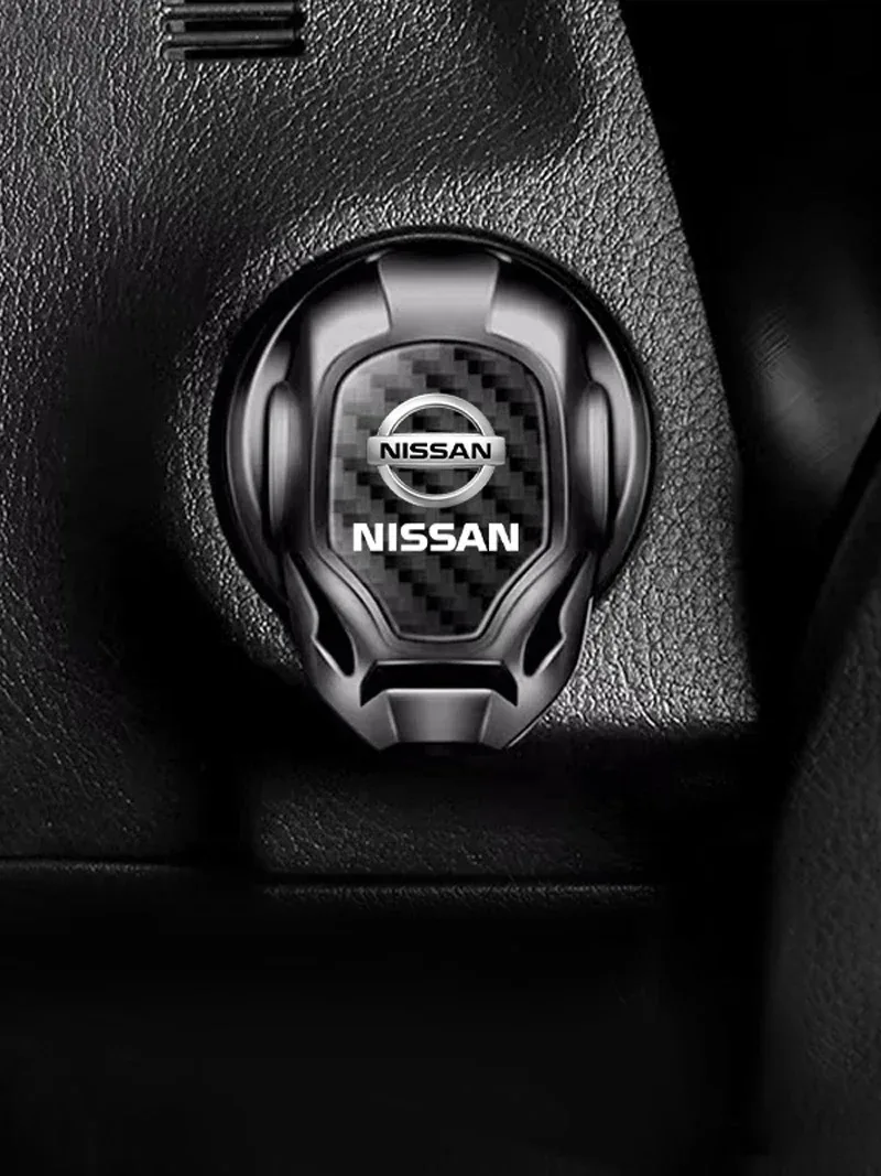 Auto Engine Ignition Start Stop Button Ring Circle Cover Accessories For Nissan GTR X-trail Qashqai Note Juke Patrol Leaf sentra view 4