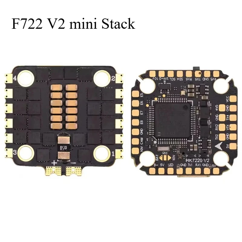 

1 шт. F722 V2 mini Stack F722 мини-контроллер полета двойной BEC с 35/40/60/65A 4in1 ESC DShot150/300/600/1200 ШИМ для FPV дрона