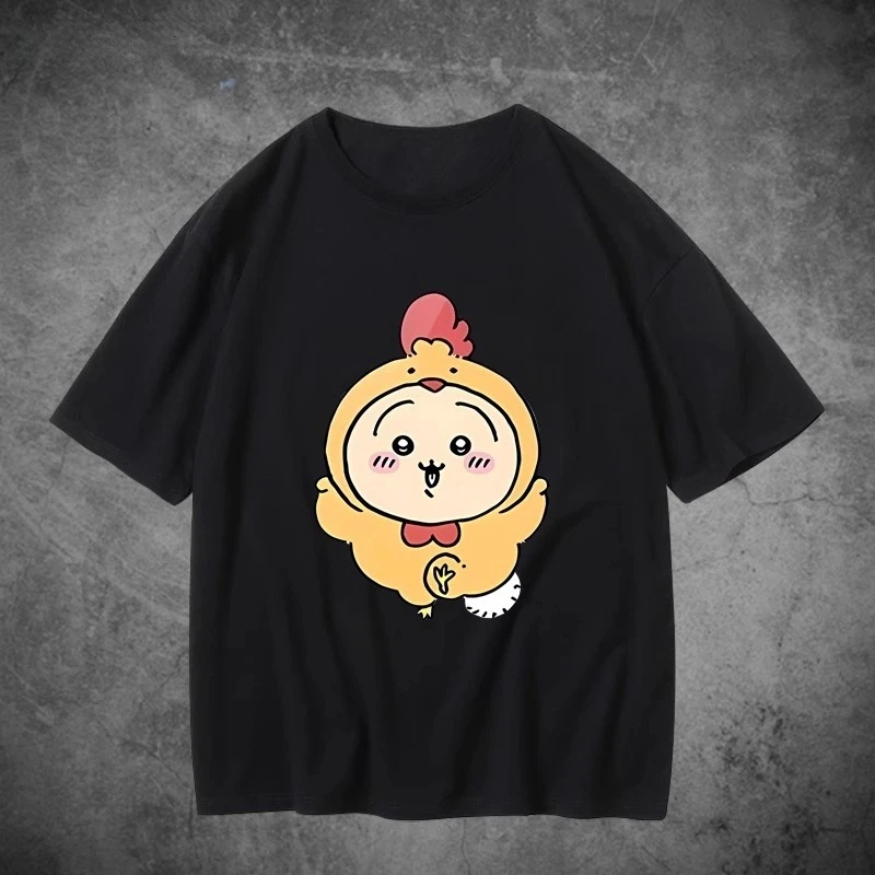 Chiikawa Cute Kawaii Anime Starry Tee Men's Women's Black Retro Cool Graphic Art Print Oversized Short Sleeve Streetwear Top