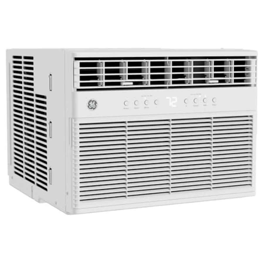 

Smart window air conditioner for small rooms up to 350 sq ft, white inverter unit with heat pump, WiFi, Alexa/Google compatibil