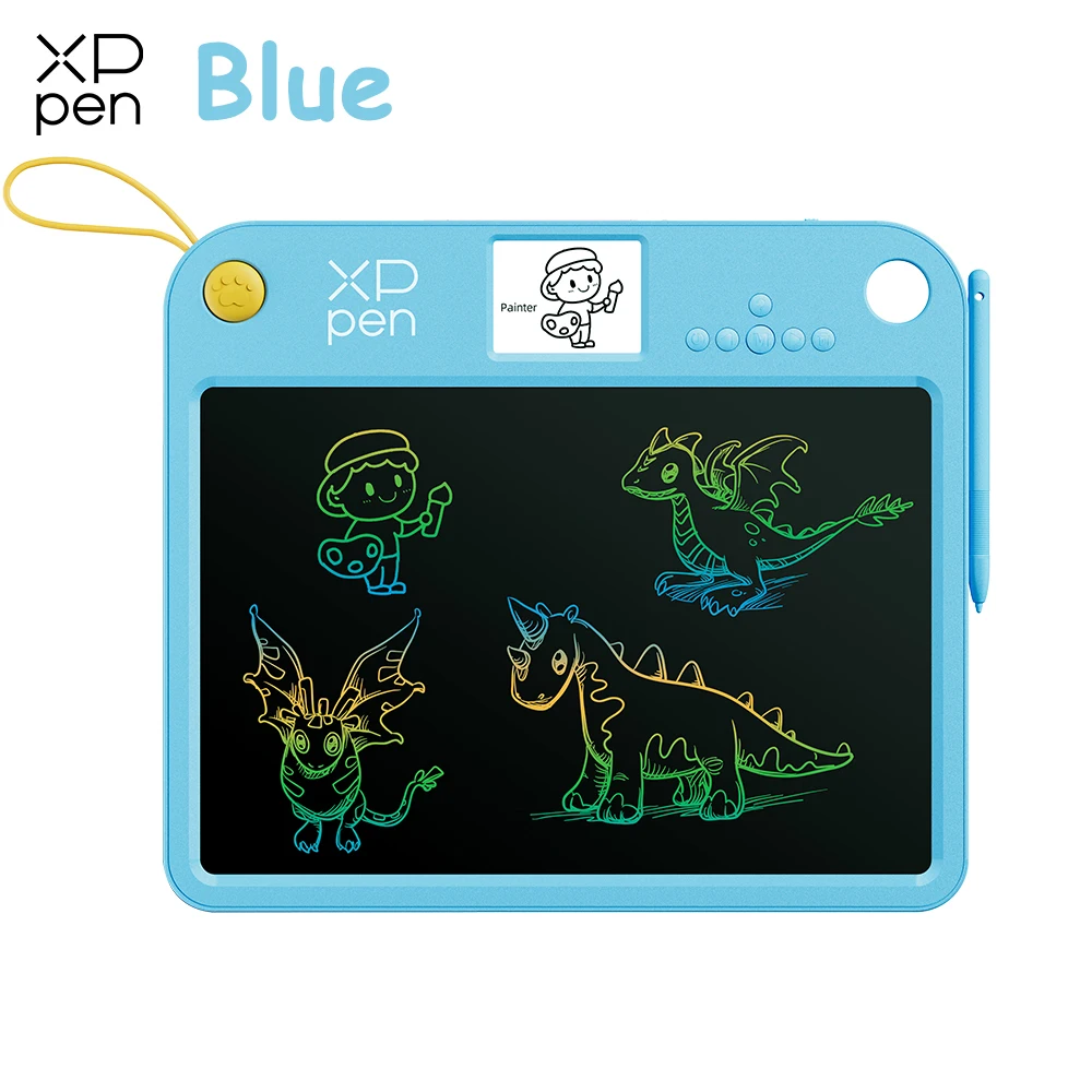 Tavoletta da disegno XPPen Doodle Learning Board Schermo LCD da 13,3 pollici di colore blu per bambini che imparano il disegno e il vocabolario inglese