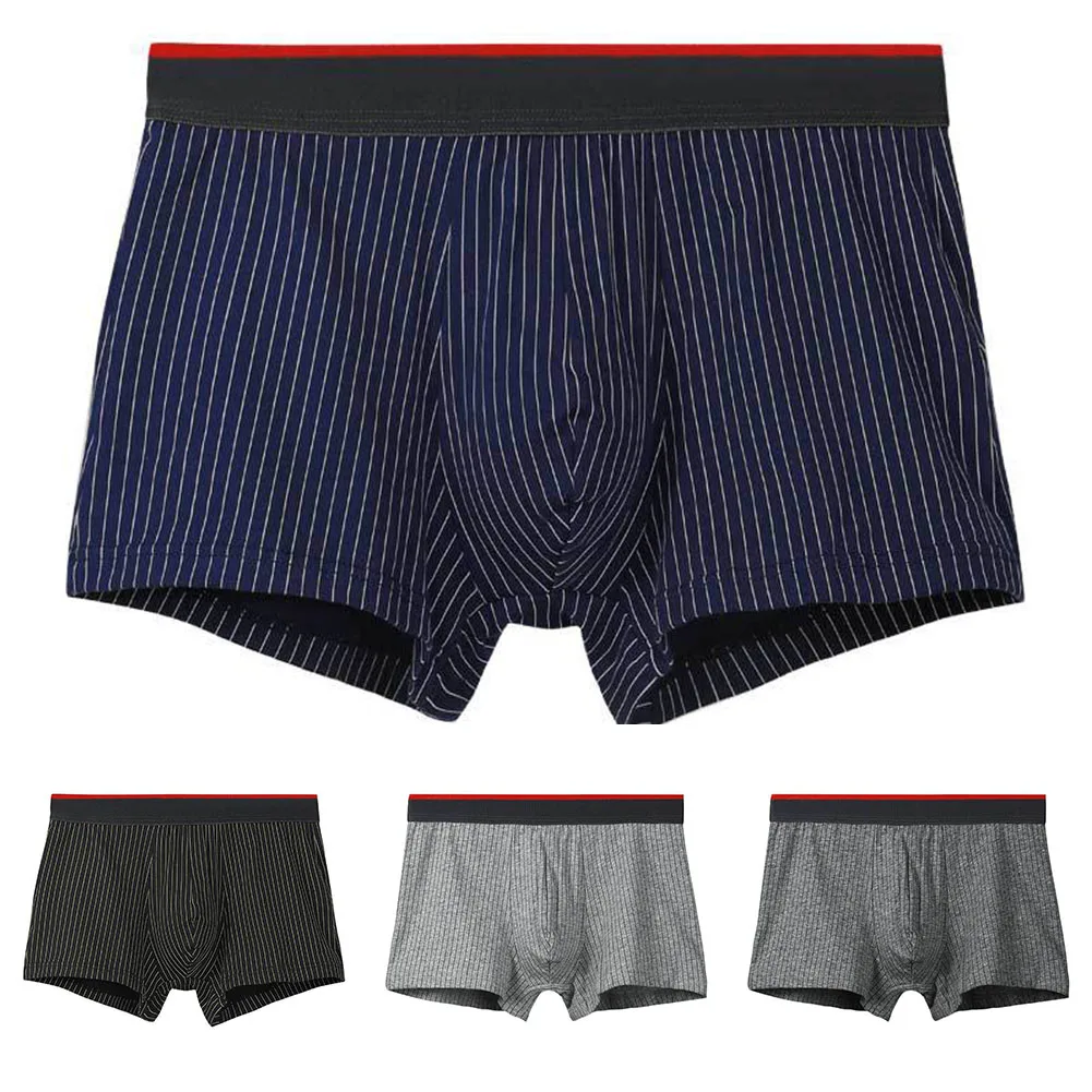 ملابس داخلية مثيرة للرجال بدون خياطة ملابس داخلية منخفضة الخصر سراويل داخلية منتفخة سراويل داخلية مخططة من القطن بحزام رياضي ملابس داخلية
