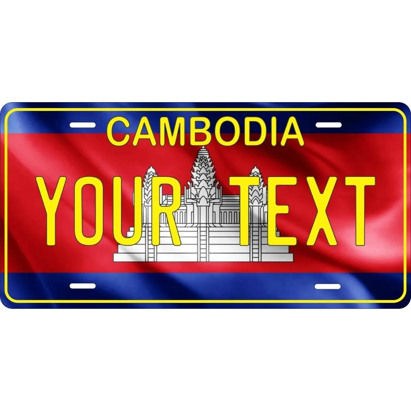 Custom Text Cambodia Flag Metal Sign Vintage Home Wall Decor Plaque Ideal Gift