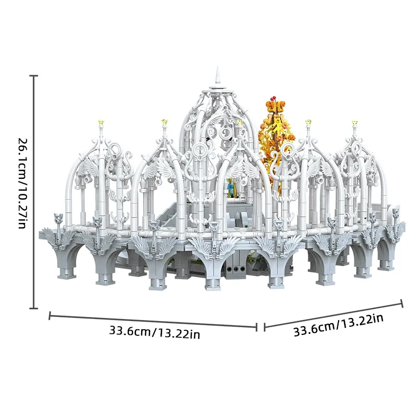 2052PCS 동화 나라 파빌리온 빌딩 블록 판타지 영화 클래식 북유럽 원더 랜드 Moc 모델 벽돌 Diy 장난감 어린이 휴일 선물