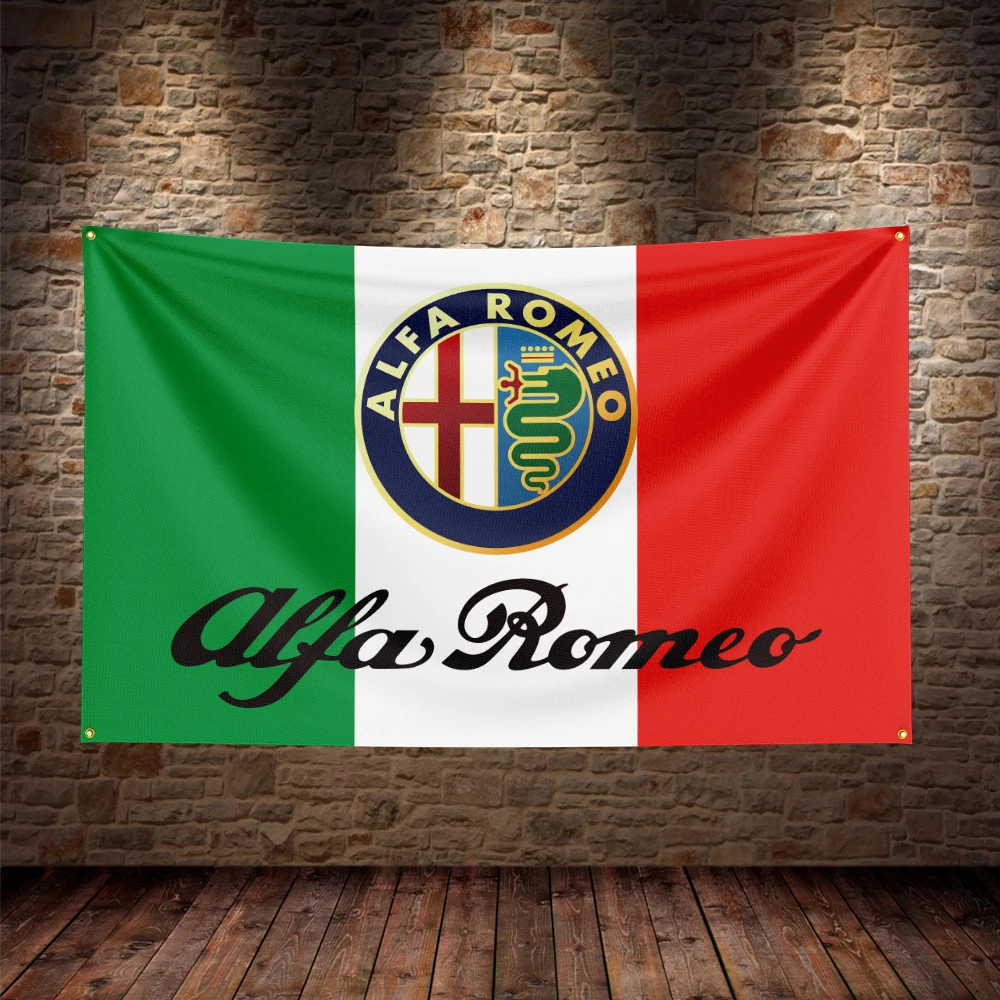 3X5Ft Alfa romeos Flag Polyester Printed Car Banner For Decor