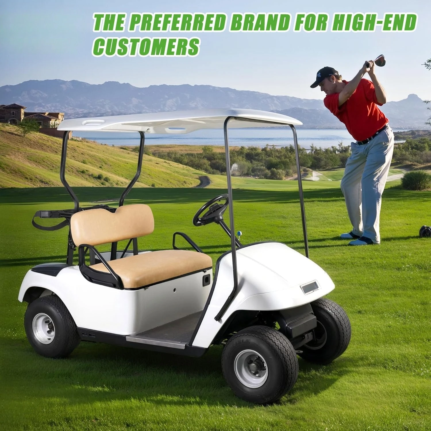 

Переднее сиденье тележки для гольфа в сборе для (1994-2013) — прямая замена в заводском стиле с кожаными подушками премиум-класса, распродажа