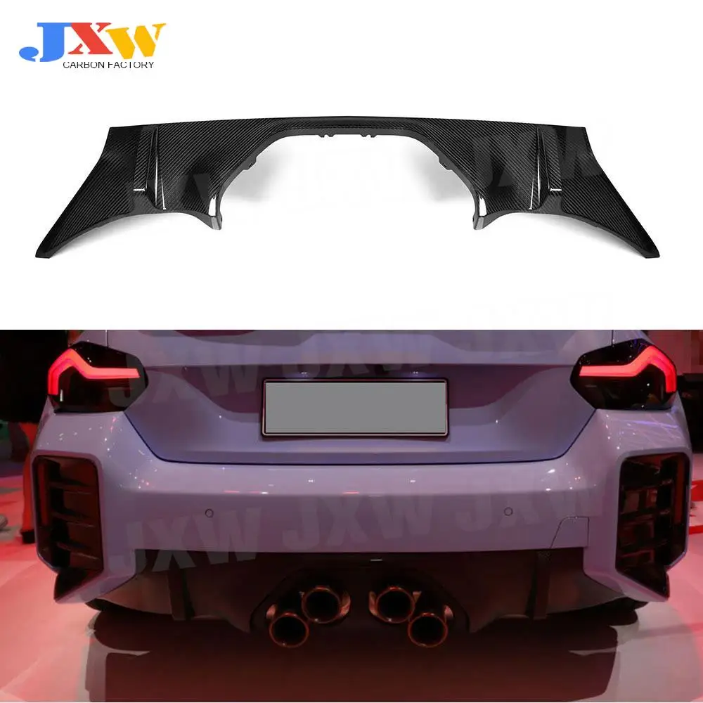 Carbon Fiber Rear Bumper Lip Diffuser Spoiler Middle Exhaust Pipe Outlet For BMW M2 G87 2023+ MP Style Coupe FRP Car Body Kit