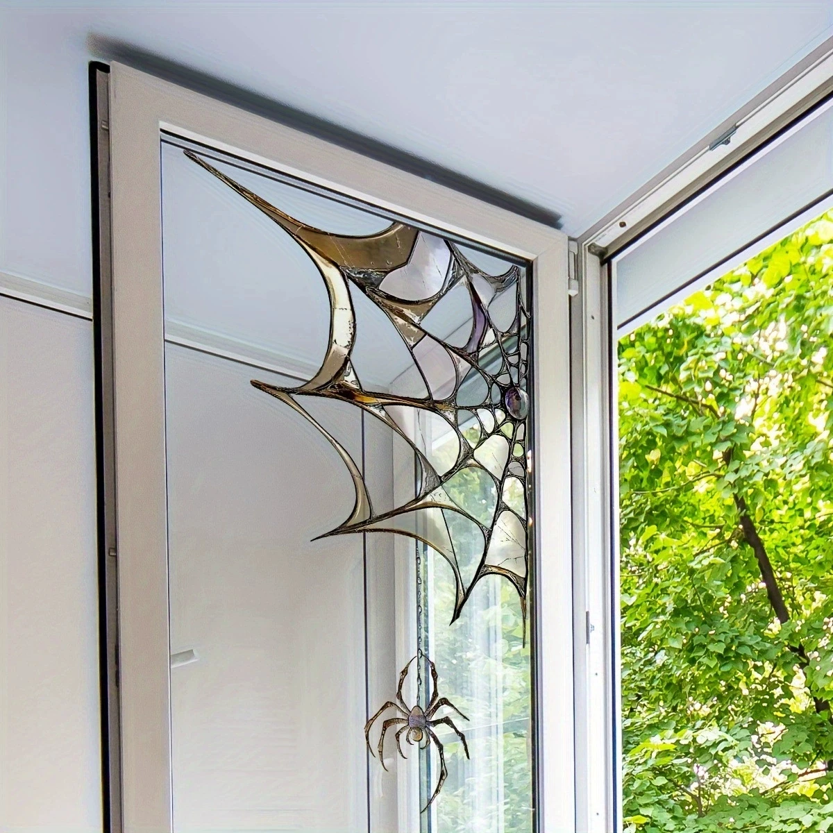 Halloween Spider Web Electrostatic Glass Film Holiday Decoration Bedroom Window Sill Sticker Double-sided Printing Visible Decal