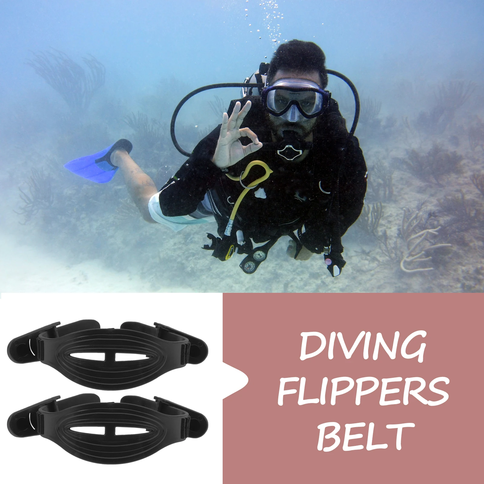 

Flipper Replacement Strap 1 Pair Adjustable Anti-skid Spring Fin Straps for Diving Scuba Fins Plastic Belts Shoelace Style