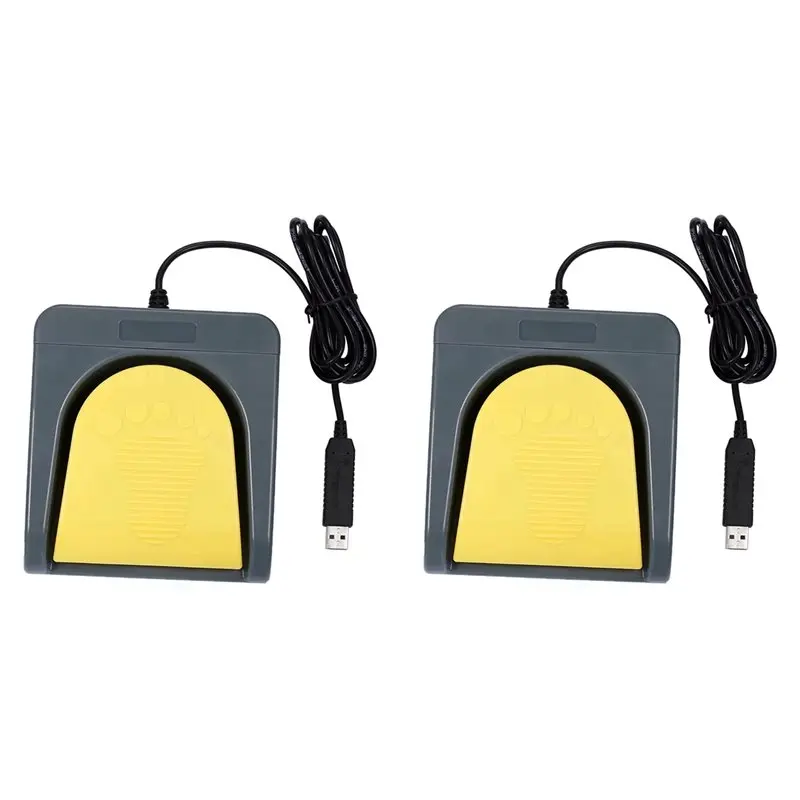 【父の日】2x-usb-シングルフットスイッチ-ゲームコントロール-ワンキーカスタマイズされたコンピューターキーボードアクションペダルスイッチコントロール-イエロー
