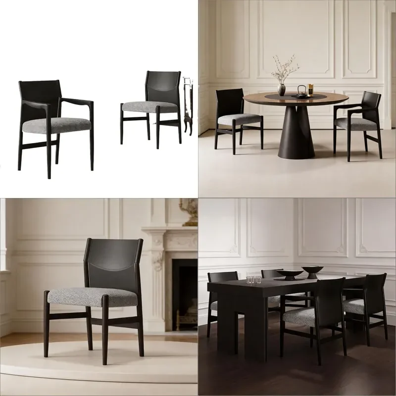 Italian Minimalist Dining Chair Home Premium Light Luxury Modern Simple Office Book Desk Back Chair Armrest Chair