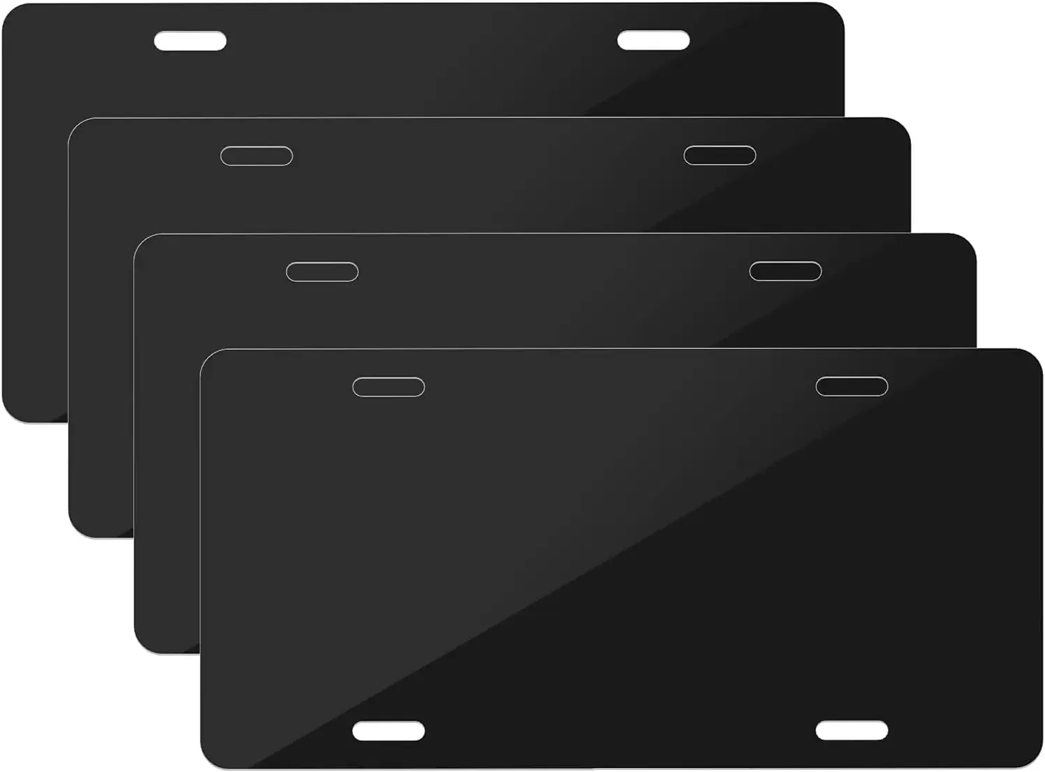 

4 Pcs Blank Metal License Plate for Custom Design, Sublimation Ready DIY Car Tag, Black