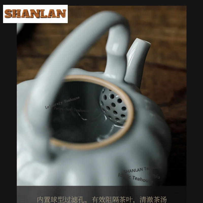 170 مللي أزور رو فرن الخزف رفع مقبض إبريق الشاي اليدوية الشاي المساعد على التحلل وعاء صانع الشاي غلاية مع ثقب الكرة خدمات الشاي الحرفية #4
