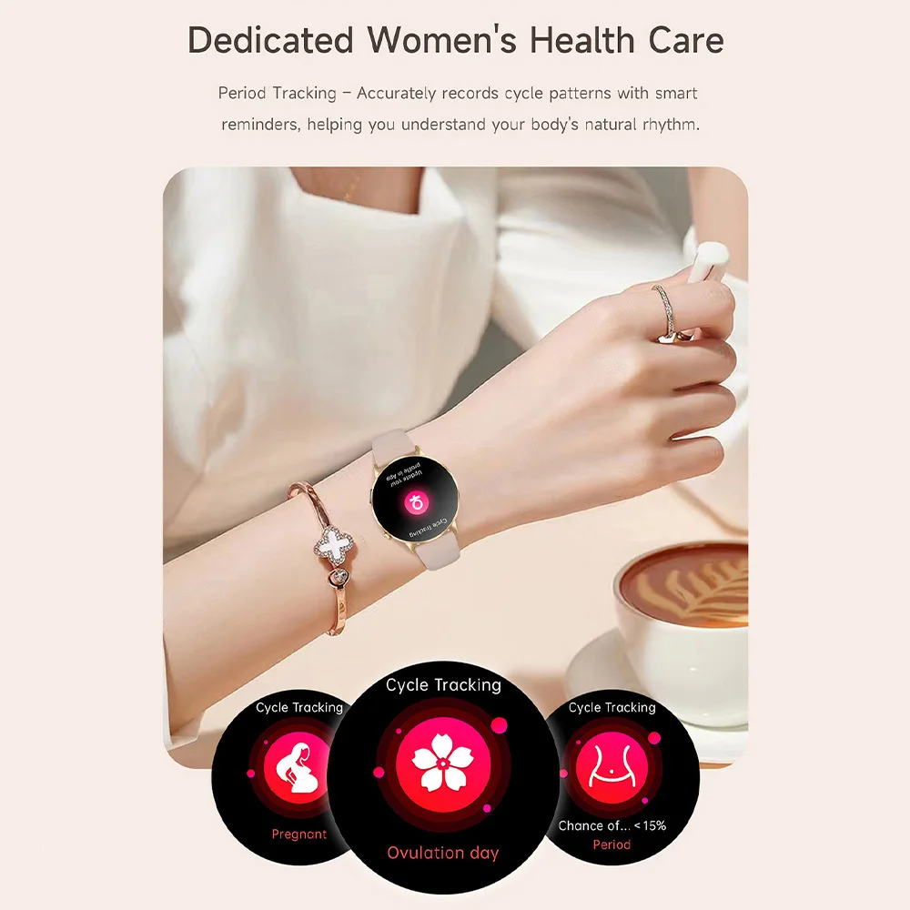 G34 Damen-Smartwatch für Damen, Bluetooth-Anruf, Armbanduhren, AMOLED-Smartwatch, elektronische Armbanduhr, Smartband, Fitness-Armband