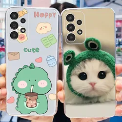 For Samsung Galaxy A13 4G Phone Case Cute Cat Dinosaur Printing Soft Silicone TPU Back Cover For Samsung A13 SM-A135F